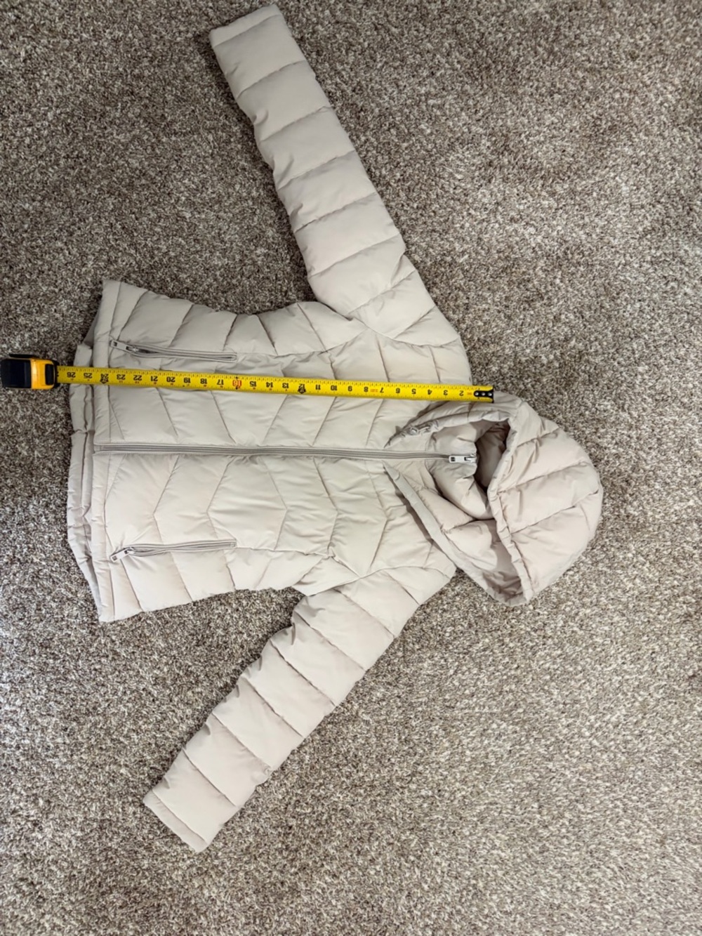 Calvin Klein Women's Hooded Puffer Jacket - Cream